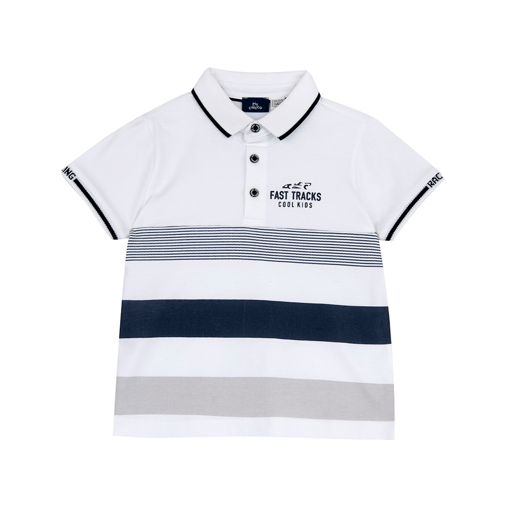 經典學院-粗細寬橫條POLO衫