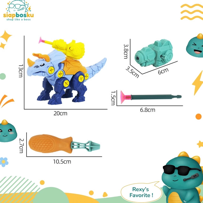 恐龍組裝三角龍拼圖飛鏢玩具 Dinosaur Assemble AA26