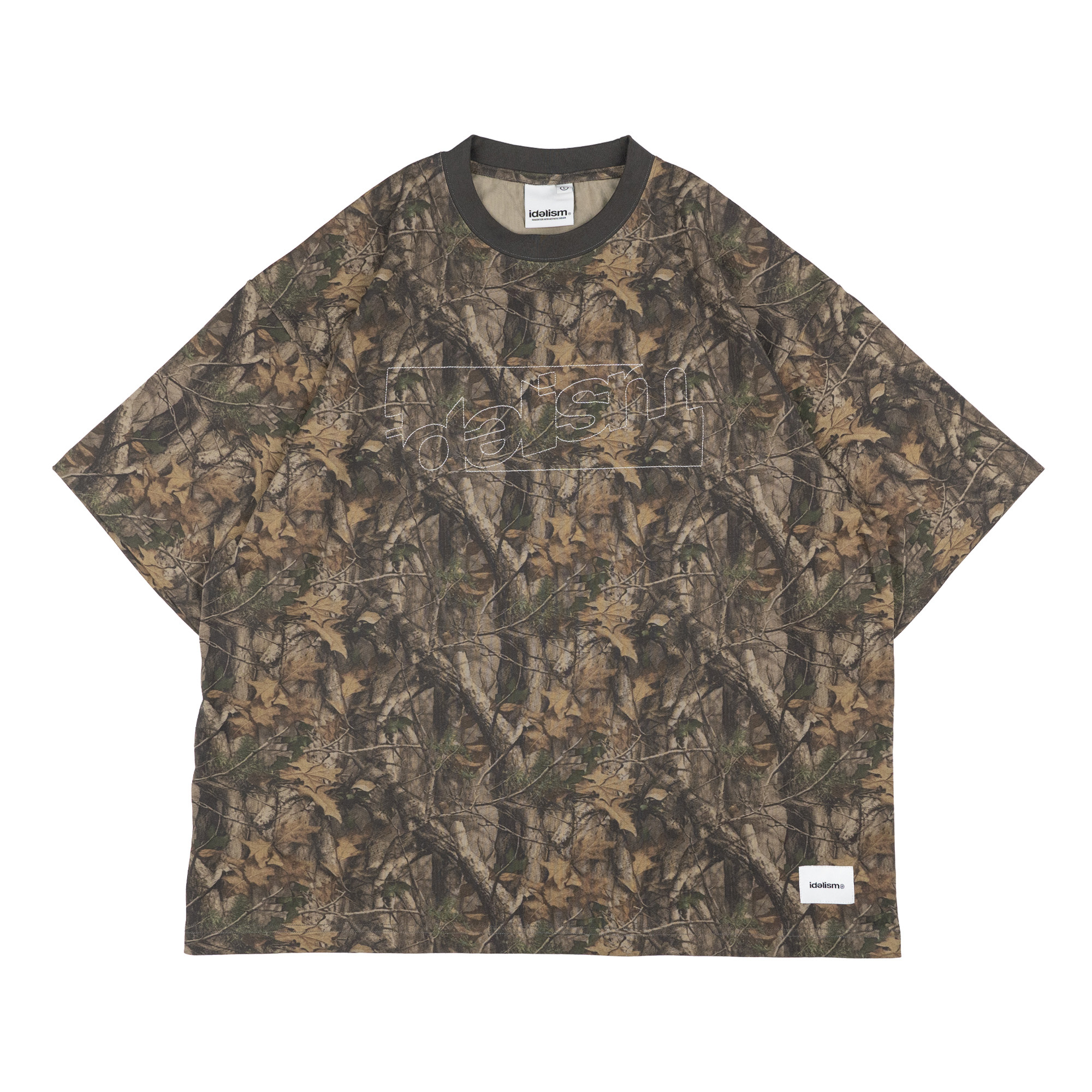 idealism Stitch Tee 黑色 藍色 樹葉 水洗 做舊 繡字 短T【ID26001】