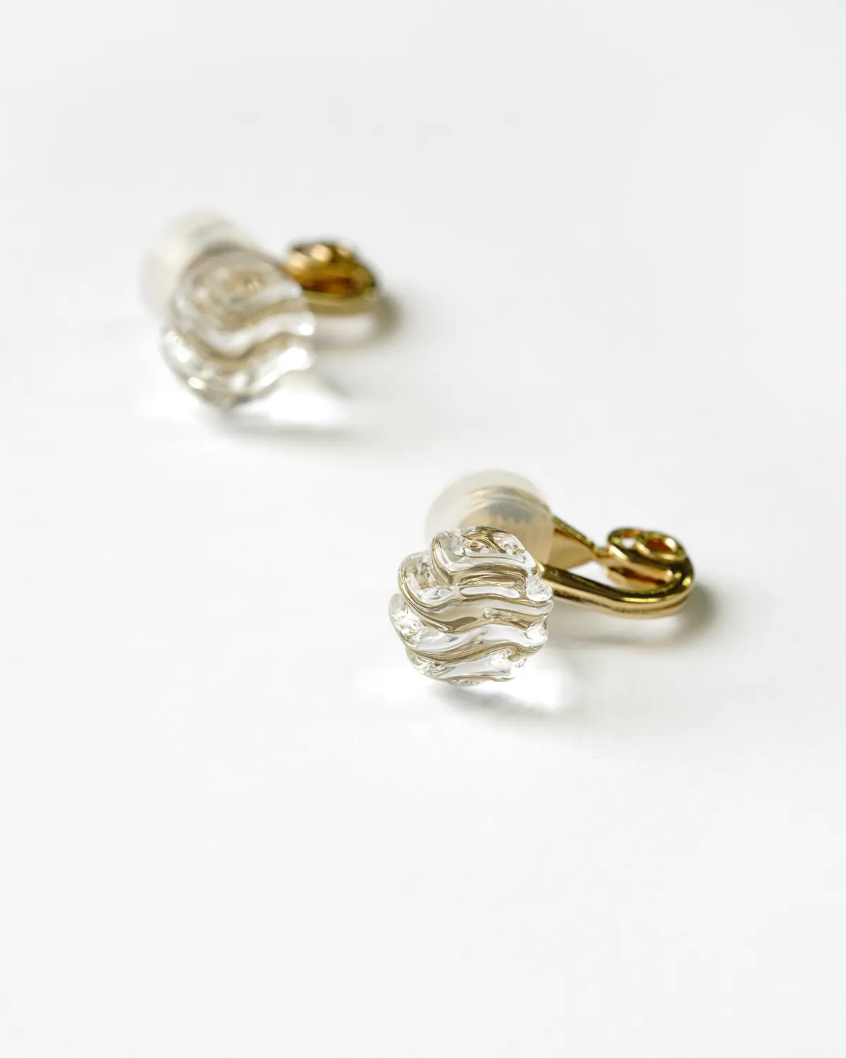 HARIO-LWF - 甘納許巧克力手工玻璃夾式耳環