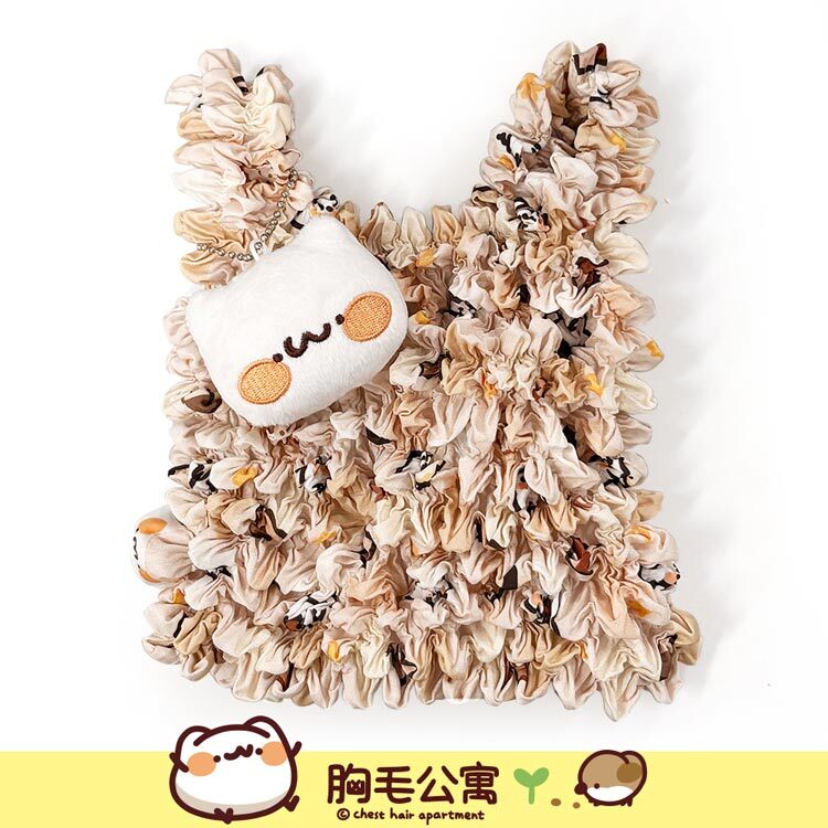 Paidal x 胸毛公寓-野生喵喵怪 壓皺魔術伸縮提包+娃娃吊飾 (加購品，一組不分售)