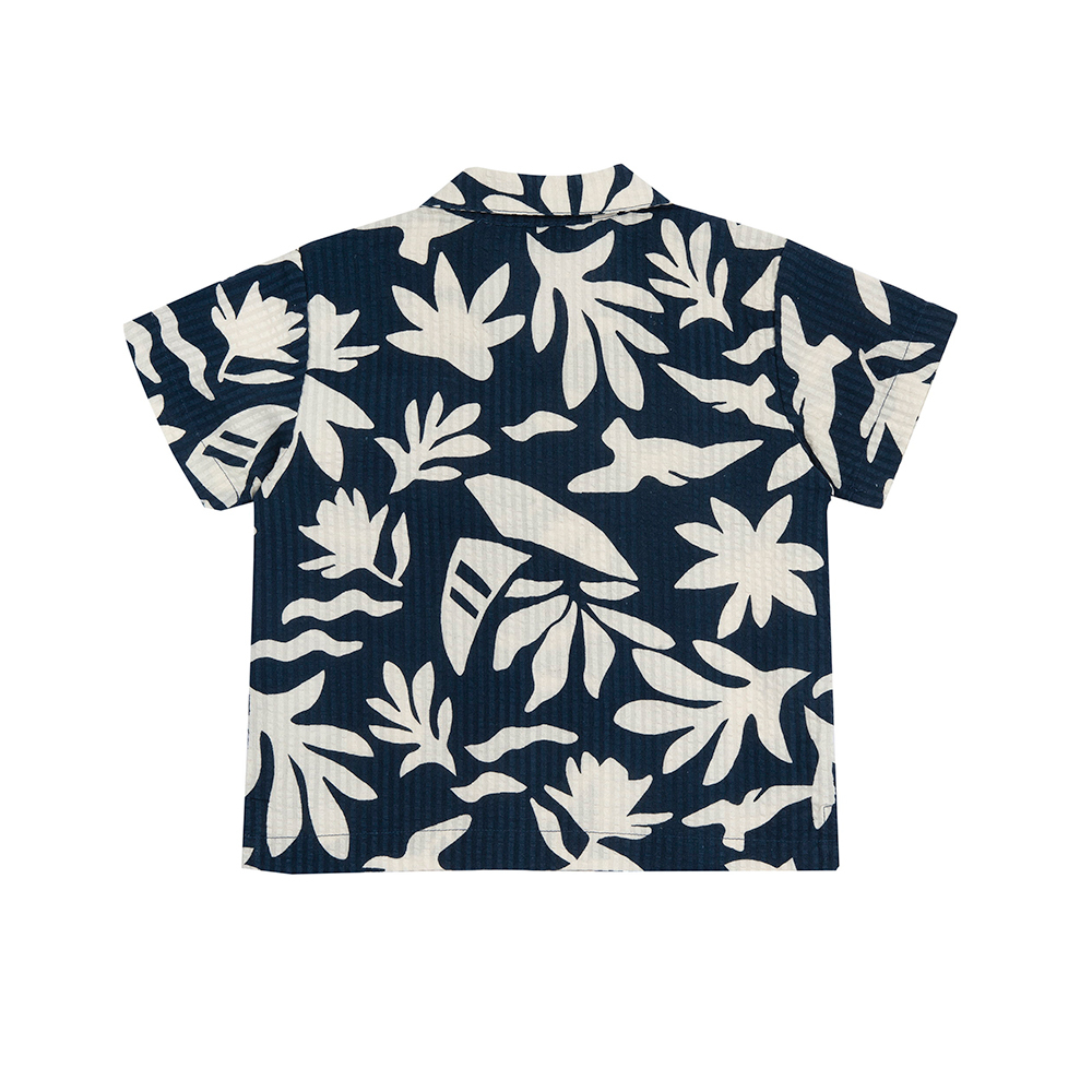 沙漠世界-滿版棕欖短袖襯衫