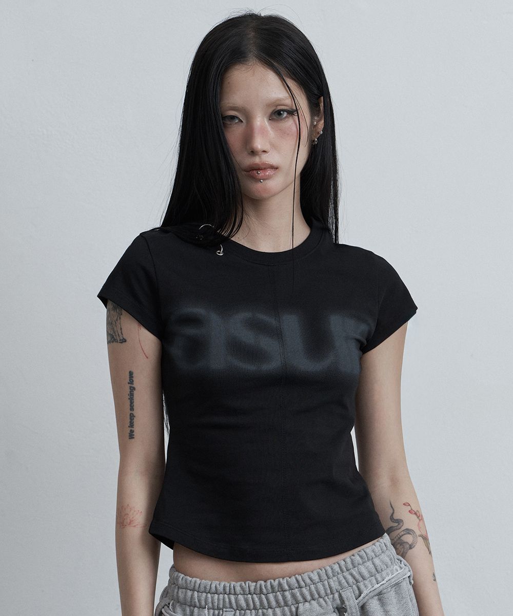 AS YOU ARE AU 穿環蓋肩袖上衣 黑色 AS26SMTOP13BK