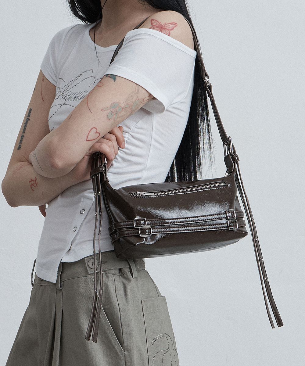 AS YOU ARE 腰帶扣迷你肩背包 棕色 AS26SMBAG01BR