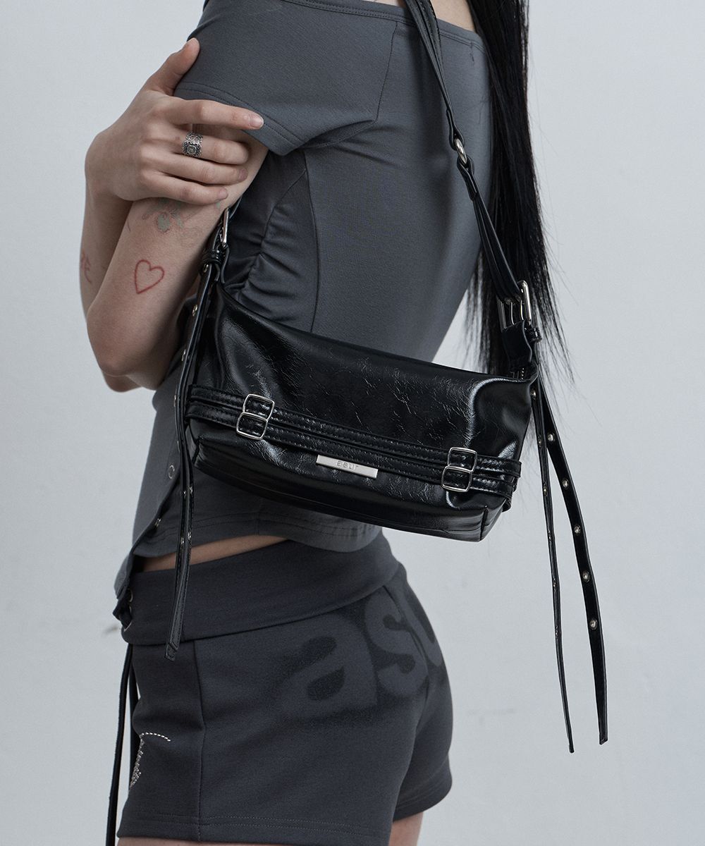 AS YOU ARE 皮帶扣迷你側背包 黑色 AS26SMBAG01BK