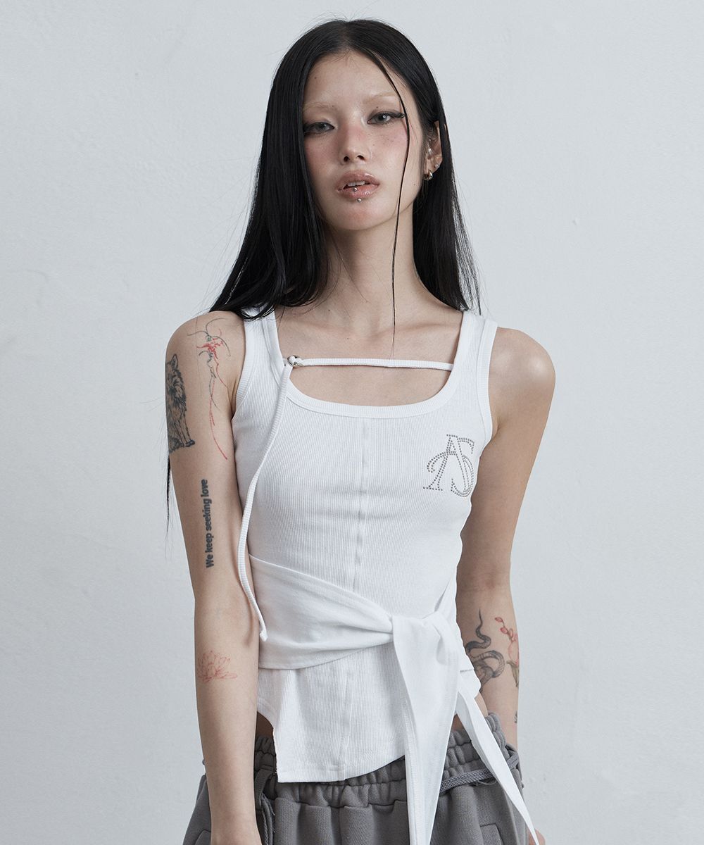 AS YOU ARE 綁帶無袖上衣 白色 AS26SMTOP10WH