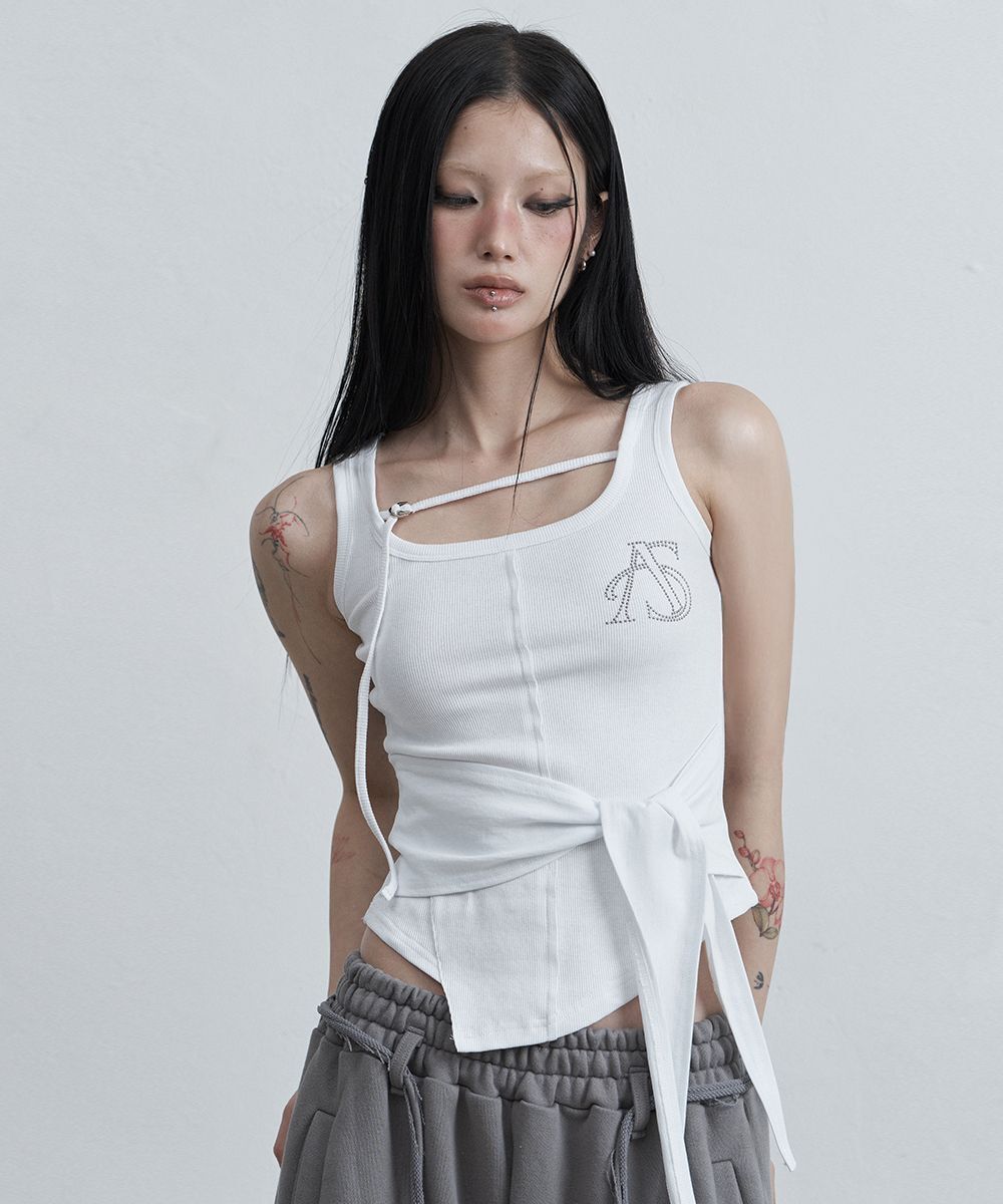 AS YOU ARE 綁帶無袖上衣 白色 AS26SMTOP10WH