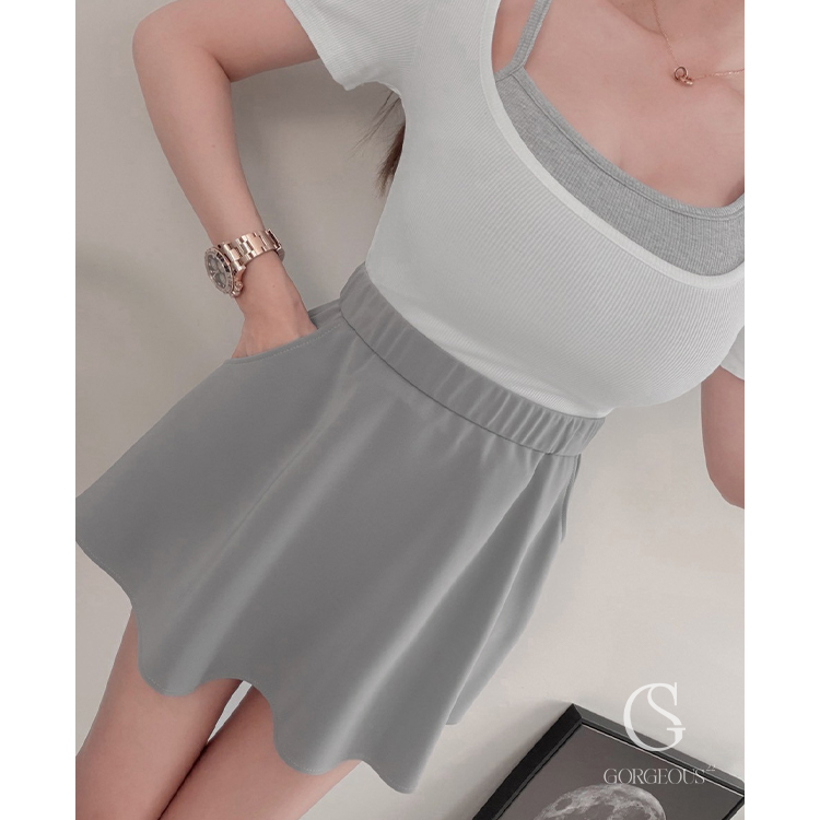 G9826 「麻糬防曬傘擺褲裙」