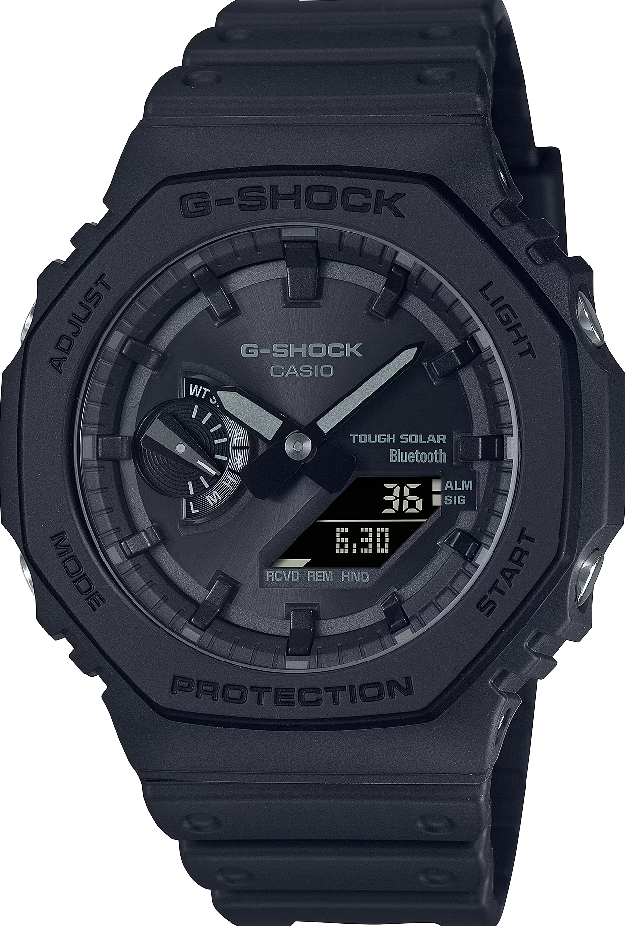 萬年鐘錶 - G-SHOCK  太陽能藍芽智慧型八角錶殼電子錶 GA-B2100-1A1  錶徑 : 45.4 mm