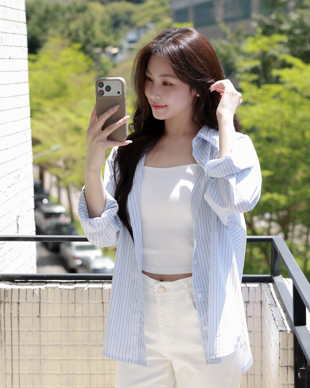 夏日知性條紋輕盈百搭襯衫 ( 3 colors)