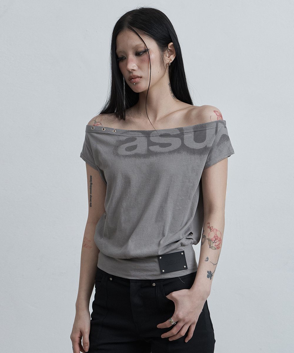 AS YOU ARE 落肩寬鬆短版上衣 深灰 AS26SMTOP05DG