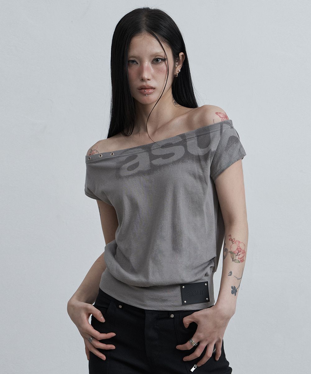 AS YOU ARE 落肩寬鬆短版上衣 深灰 AS26SMTOP05DG