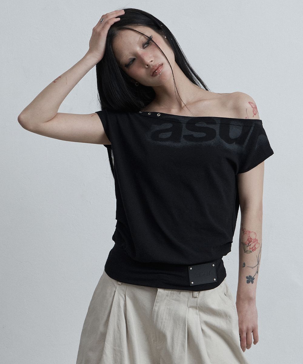 AS YOU ARE 蝙蝠袖寬鬆短版T恤 黑色 AS26SMTOP05BK