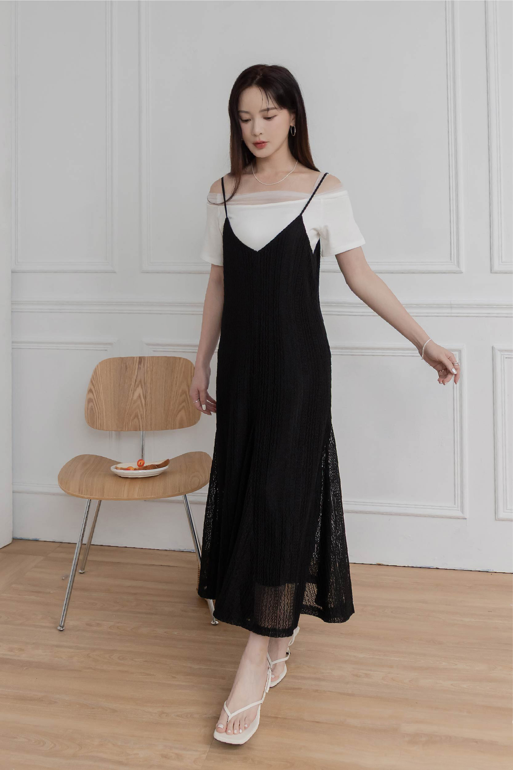 細肩吊帶魚尾裙洋裝