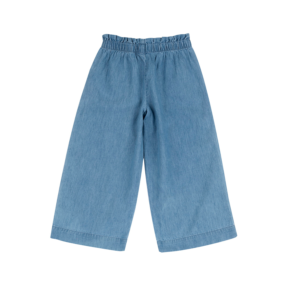 熱帶島嶼-輕薄牛仔寬版長褲