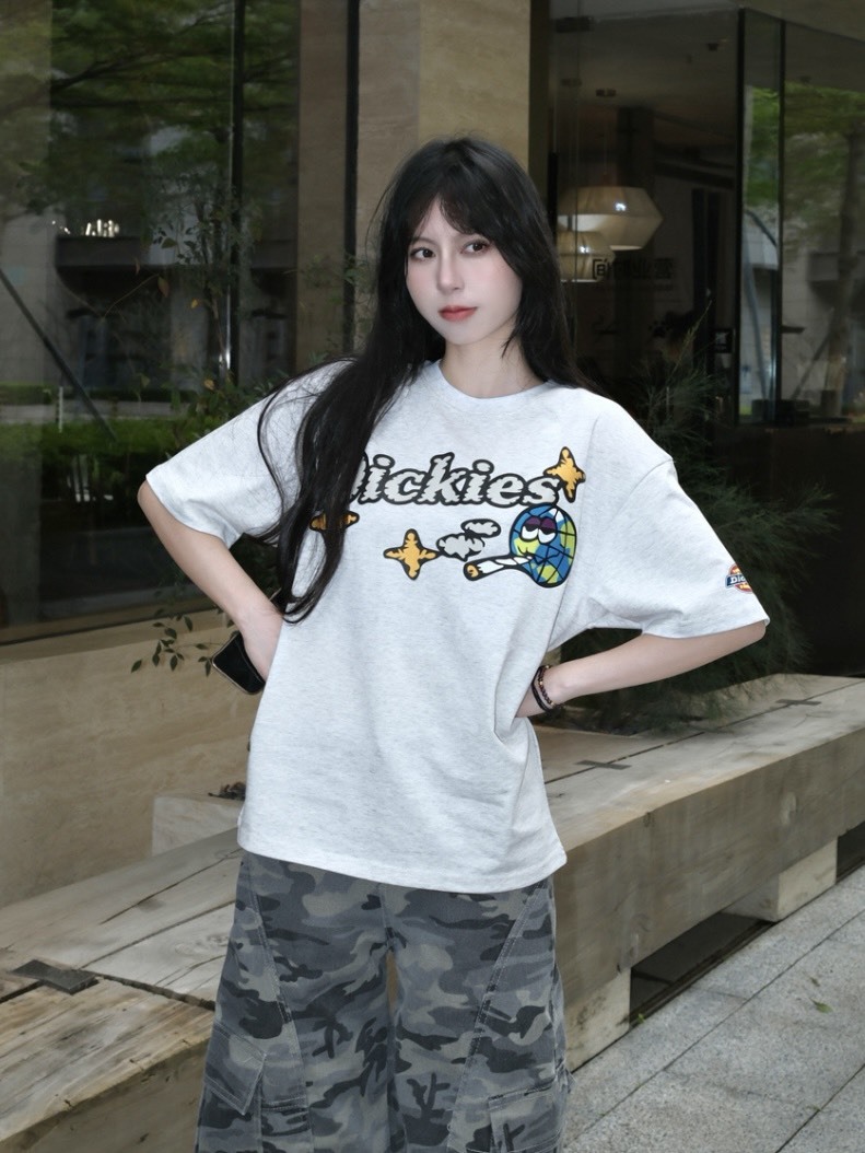 DICKIES 美式復古 塗鴉地球 圓領短踢  男女同款
