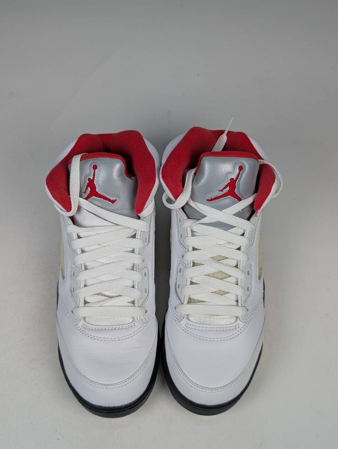 微瑕疵-左右腳內外側、鞋底泛黃&盒子與實鞋尺寸不同 440888-102/5.5Y Air Jordan 5「Fire Red」GS 白紅 流川楓 女鞋
