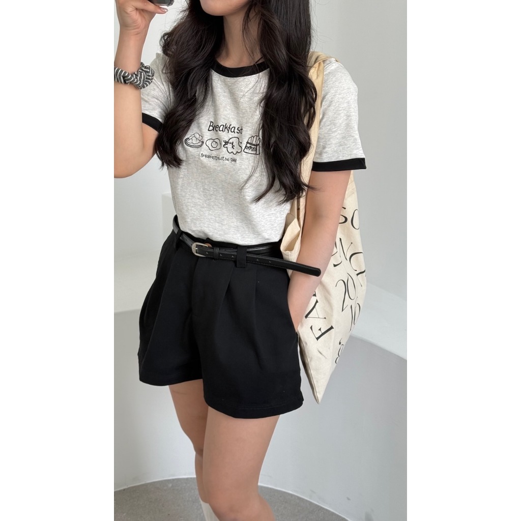 現貨【imfine】早餐吃什麼 手繪塗鴉配色tee #9937