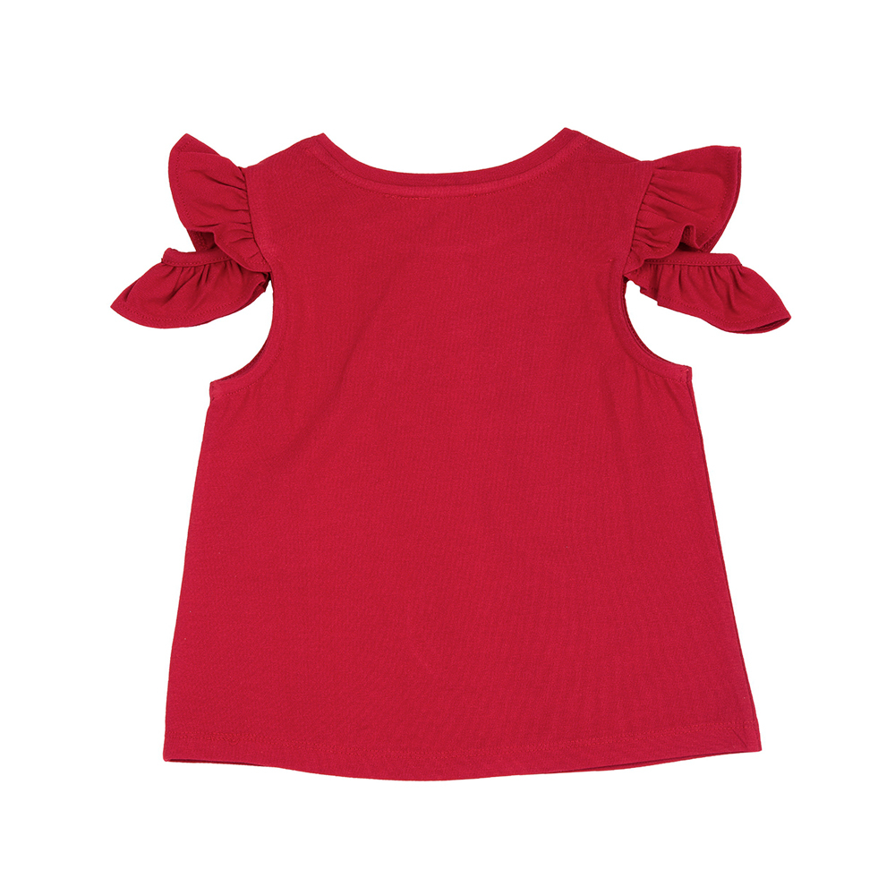 熱帶島嶼-剪接荷葉袖上衣