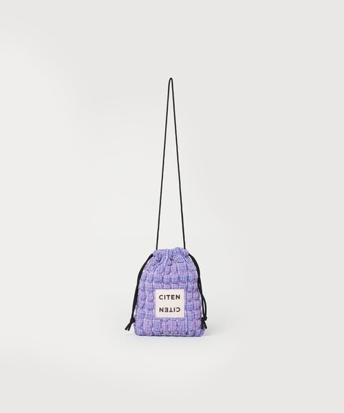 CITEN / Check Popcorn Drawstring Shoulder Bag