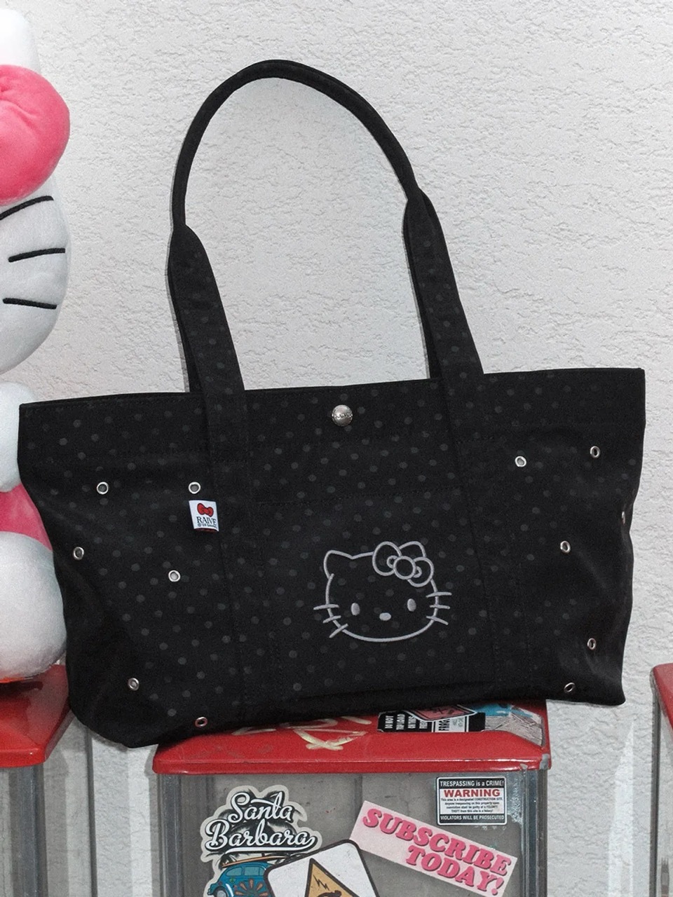 🇰🇷RAIVE X SANRIO HELLO KITTY Shoulder in Black 三麗鷗 凱蒂貓 大容量 單肩包 手提包 / 預購