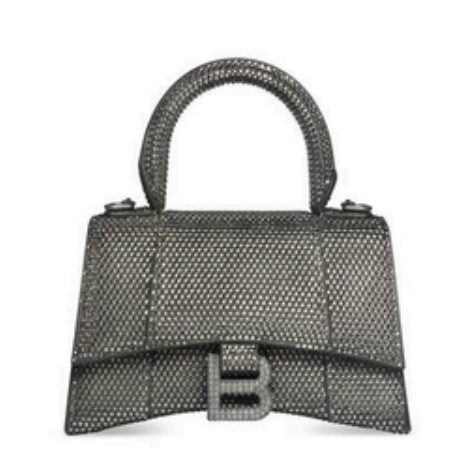 英國代購 -巴黎 世家 Hourglass Handbag XSWith Rhinestones(59283328D0Y1351)
