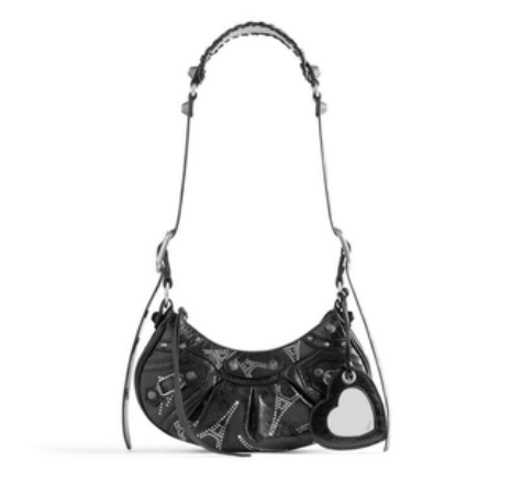 英國代購 -巴黎 世家 Le Cagole XS Shoulder Bag Eiffel Tower With Rhinestones （5935462AATP1000）