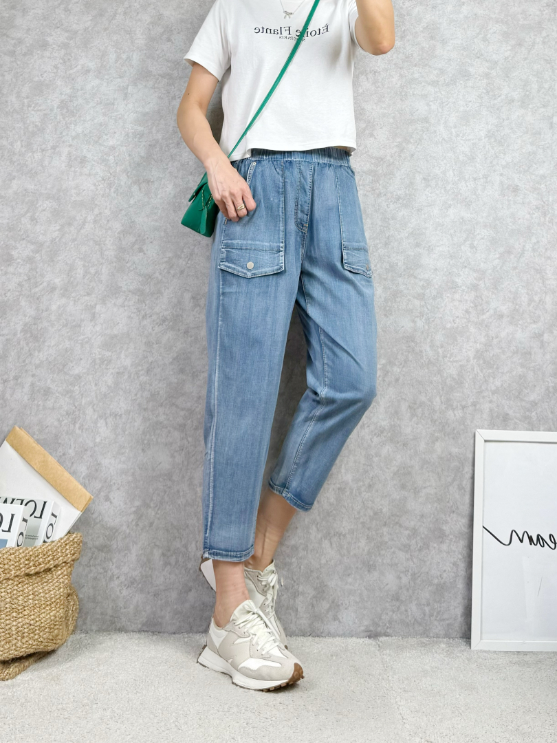 腿部線條自然被修飾之七分休閒褲