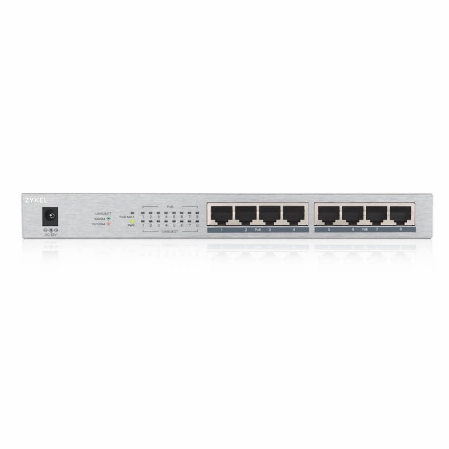 Zyxel 合勤 GS1008HP 無網管型 8埠 Gigabit PoE 交換器