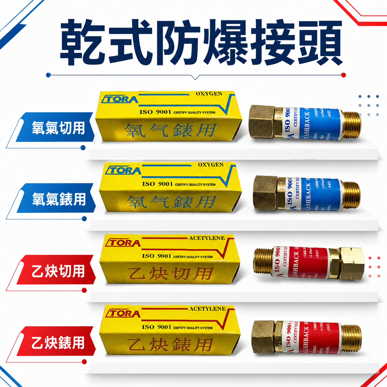 TORA｜乾式防爆接頭 防逆火接頭｜氧氣錶用｜乙炔錶用｜乙炔切用｜氧氣切用｜錶用乙炔｜乙炔表用接頭｜氧氣表用【威威五金】