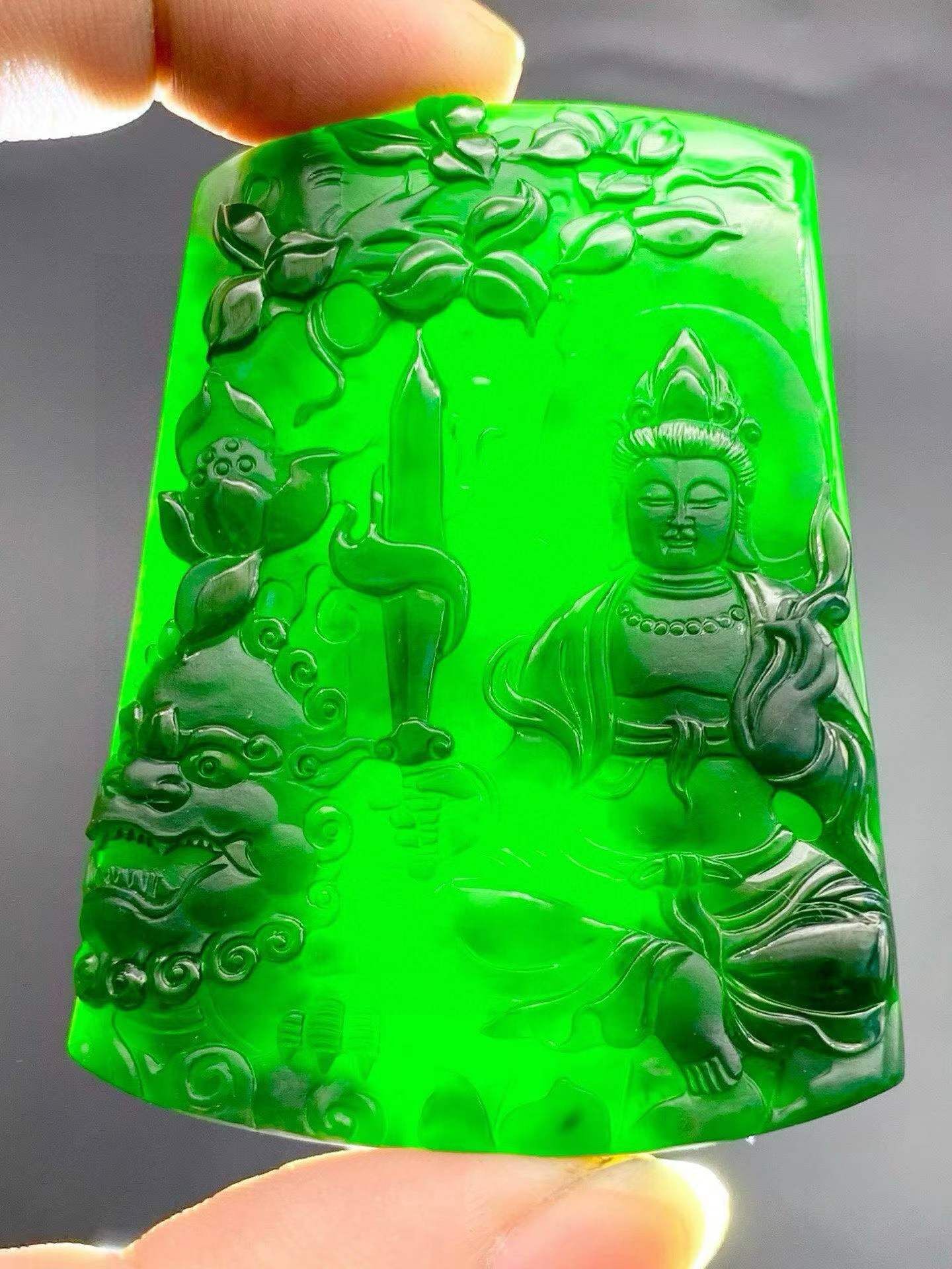 414594 翡翠墨翠文殊菩薩