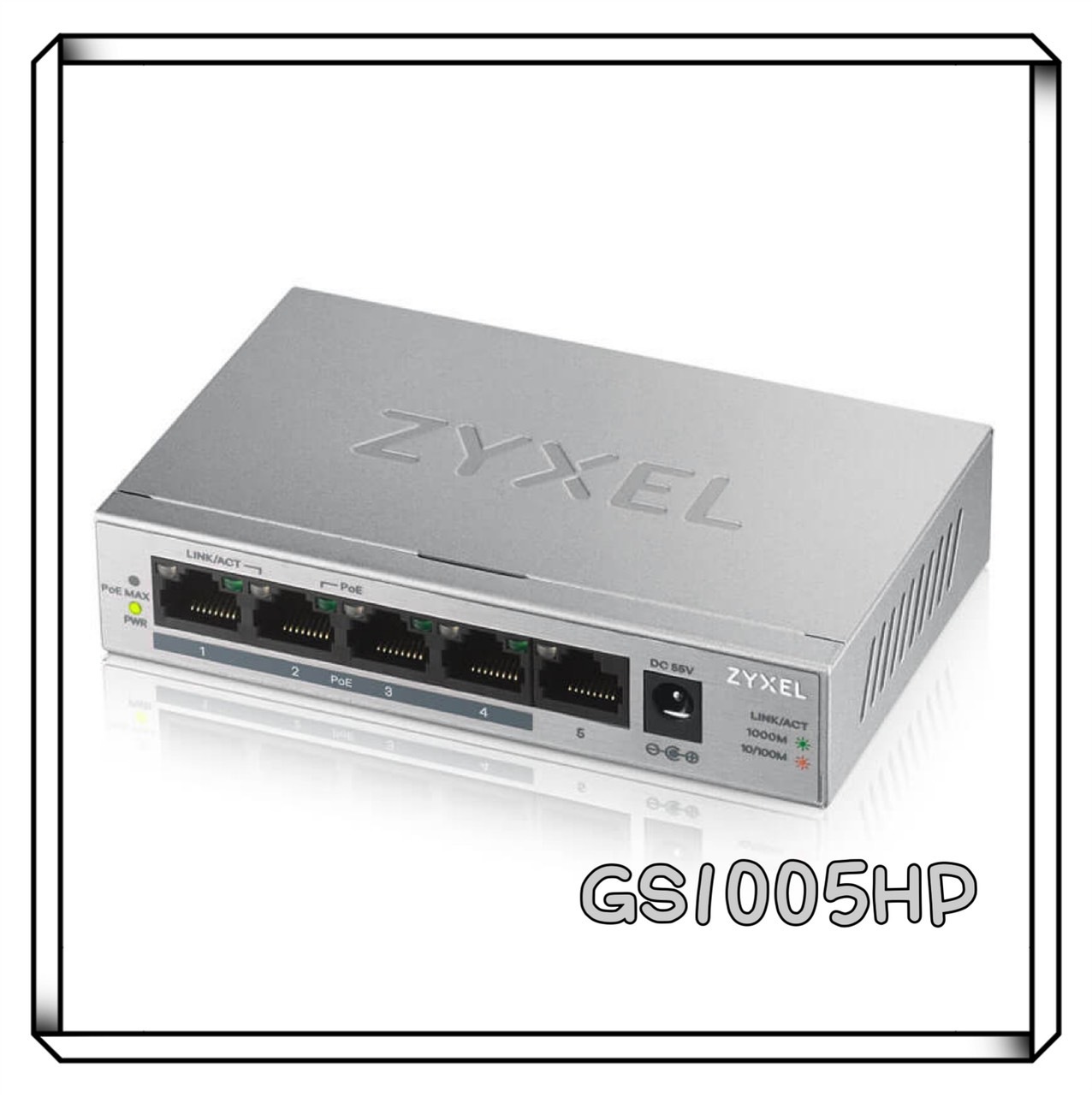 Zyxel 合勤 GS1005HP 無網管型5埠Gigabit PoE交換器