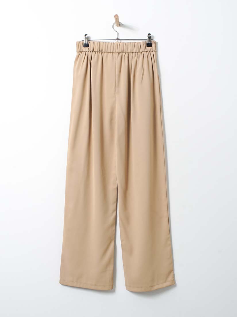 俐落打褶休閒直筒長褲(2色)