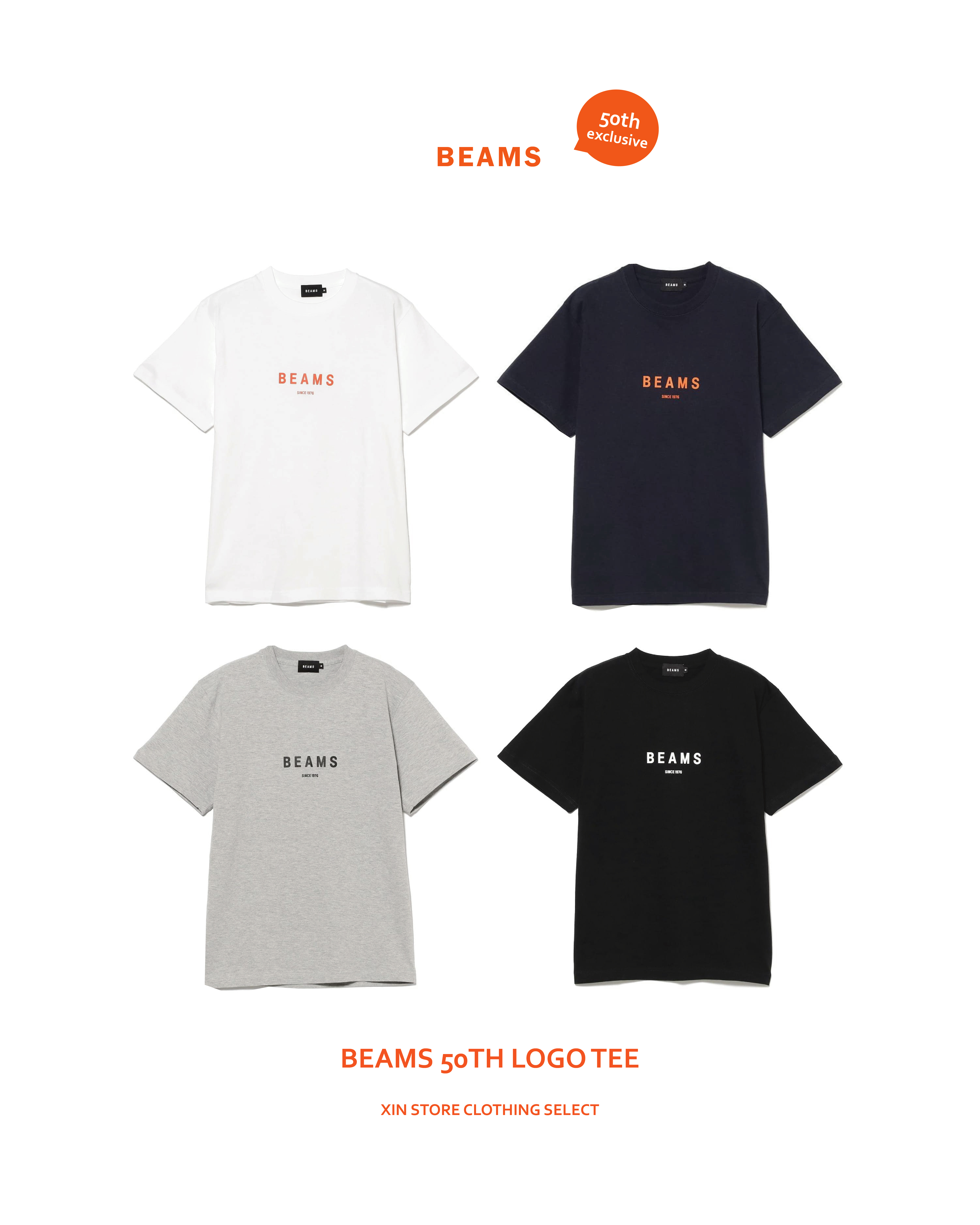 <百大名品> 日本 BEAMS 50 周年 限定 LOGO 短袖 T恤 四色