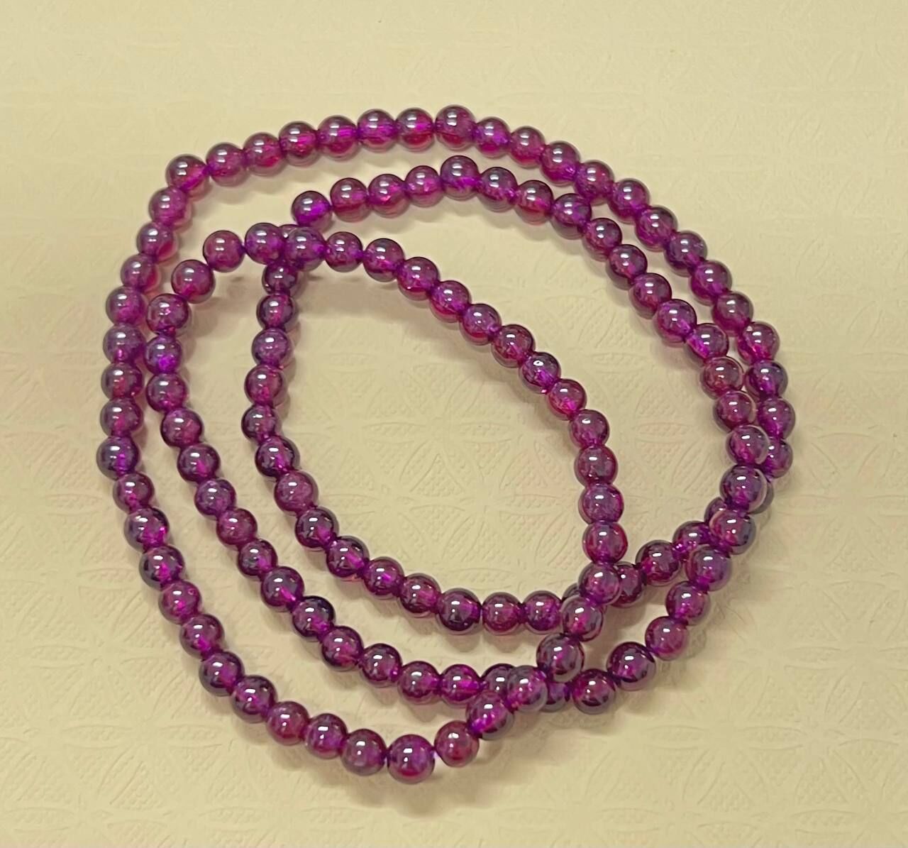 [S] GEMZ & CO XDJ 3-ROUND PURPLE GARNET BRACELET , C30 (C30)