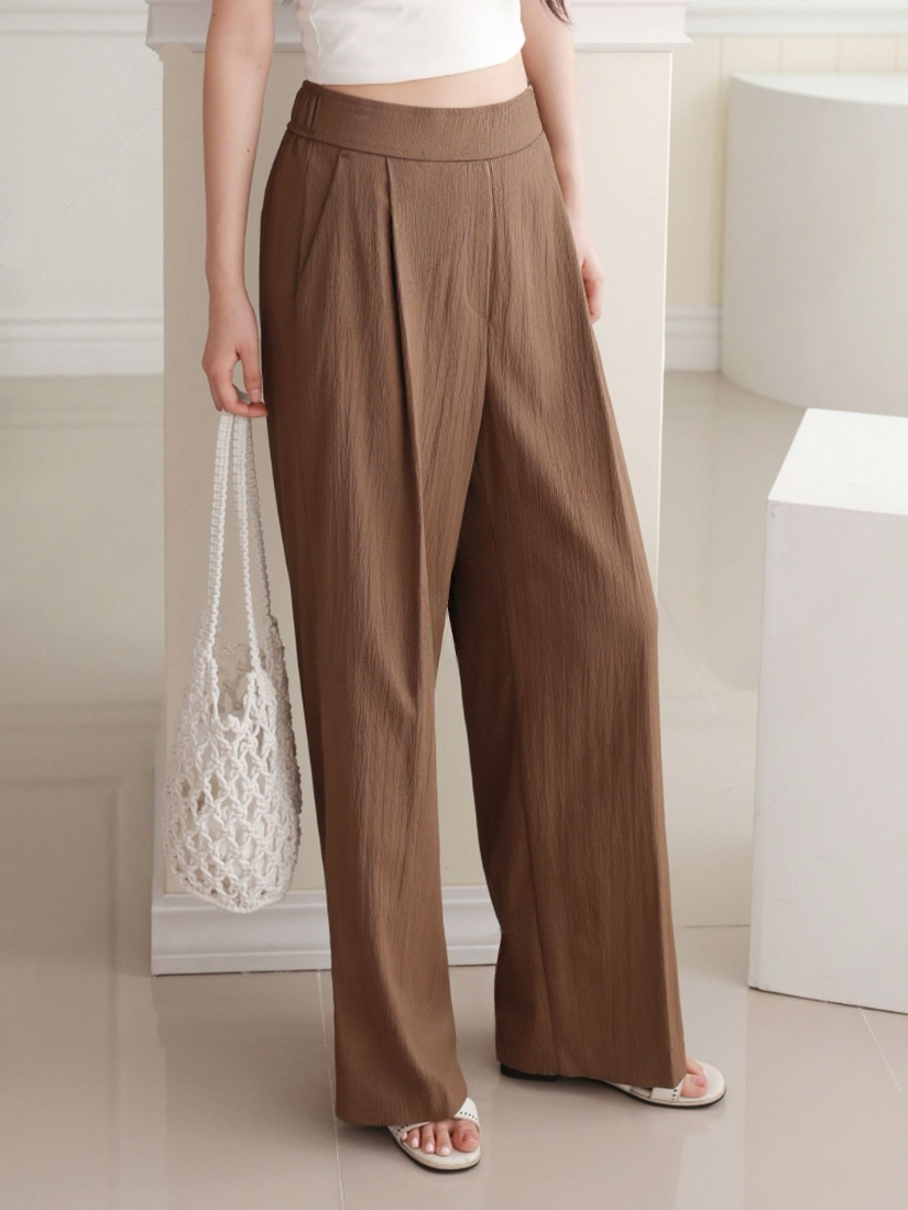 Esla 慵懶修身後鬆緊休閒褲 [ 3色 / F, L ]