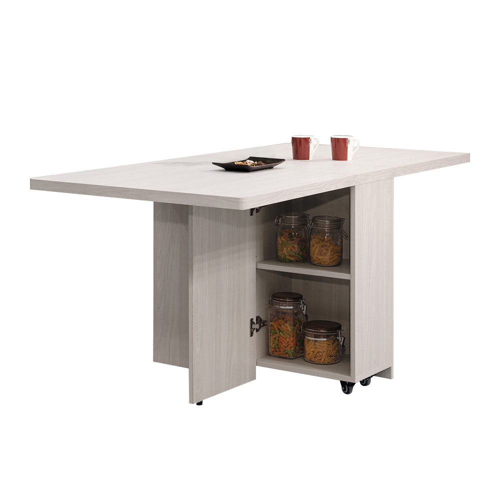 柏蒂家居-費歐娜5.6尺可移動多功能收合餐桌/摺疊桌/折疊桌/蝴蝶桌