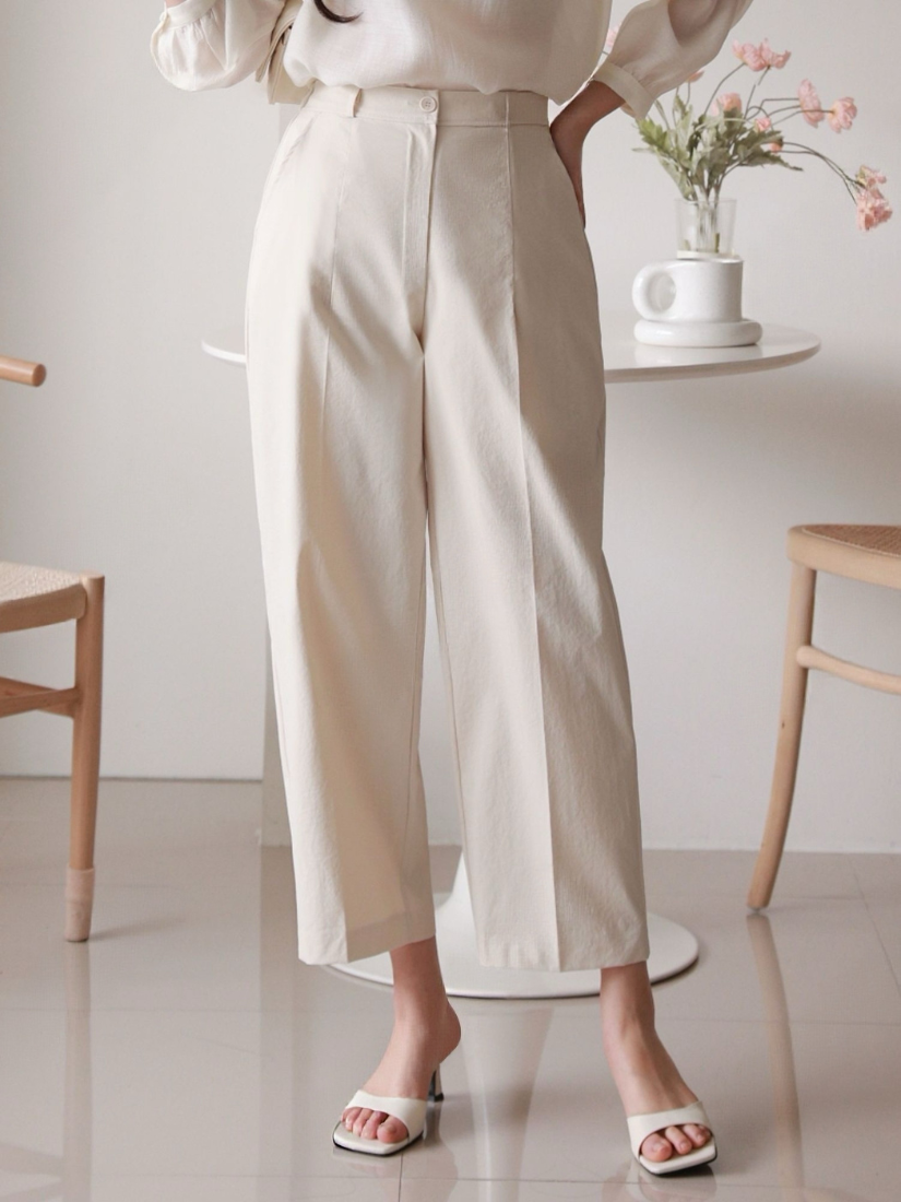 Gisele 輕盈微繭型九分褲 [ 3色 / S,M,L ]