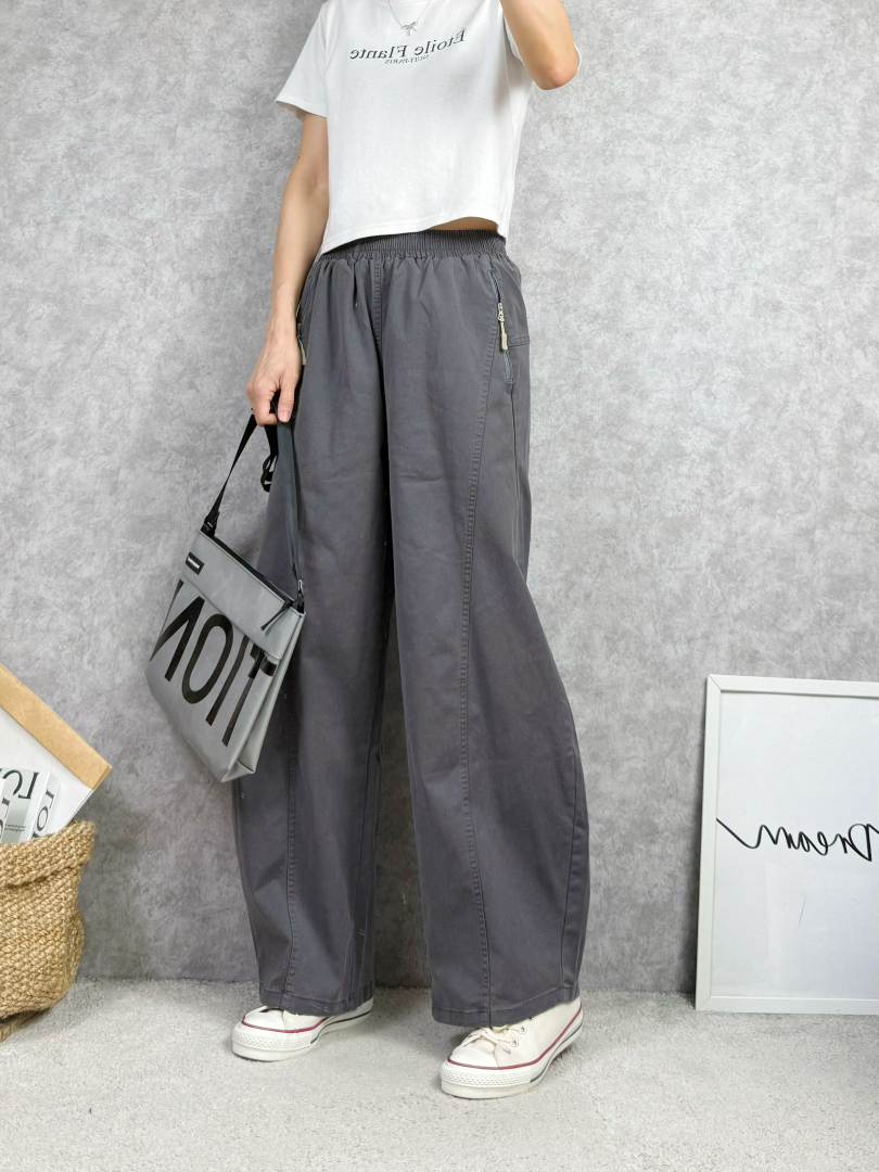輕盈顯瘦不貼腿★彎刀版型休閒寬褲