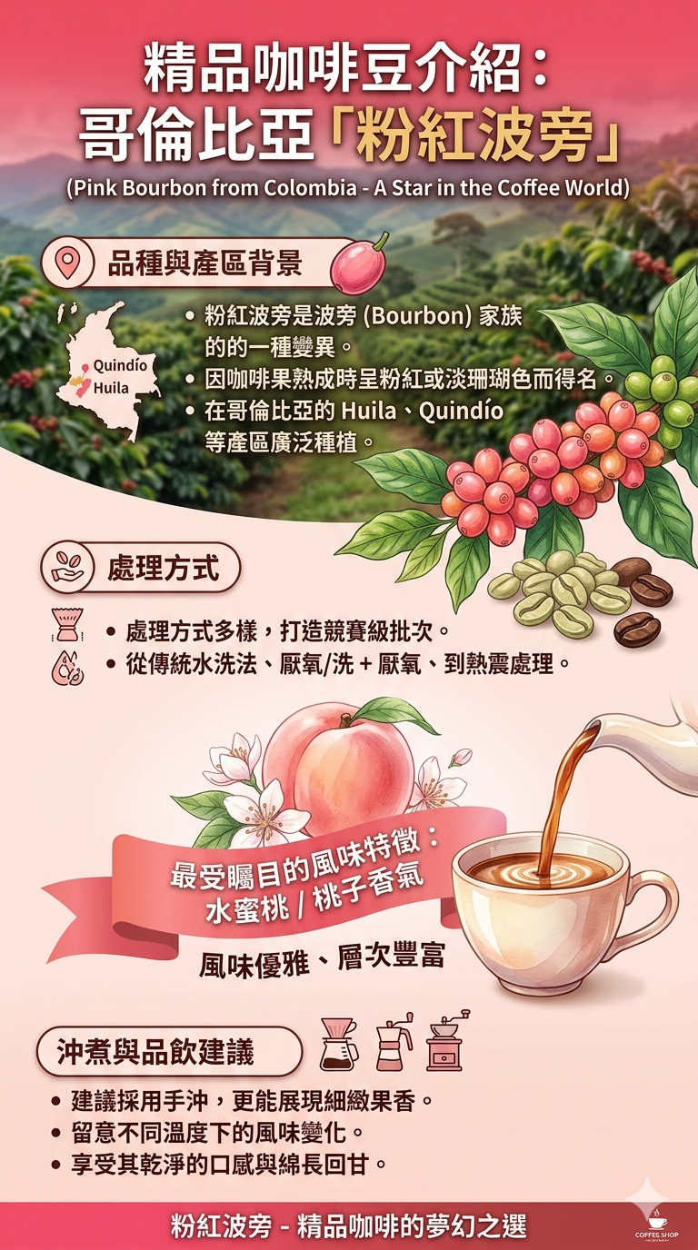 哥倫比亞 （桃太郎） 粉紅波旁 【厭氧水洗】（半磅裝買一送一）