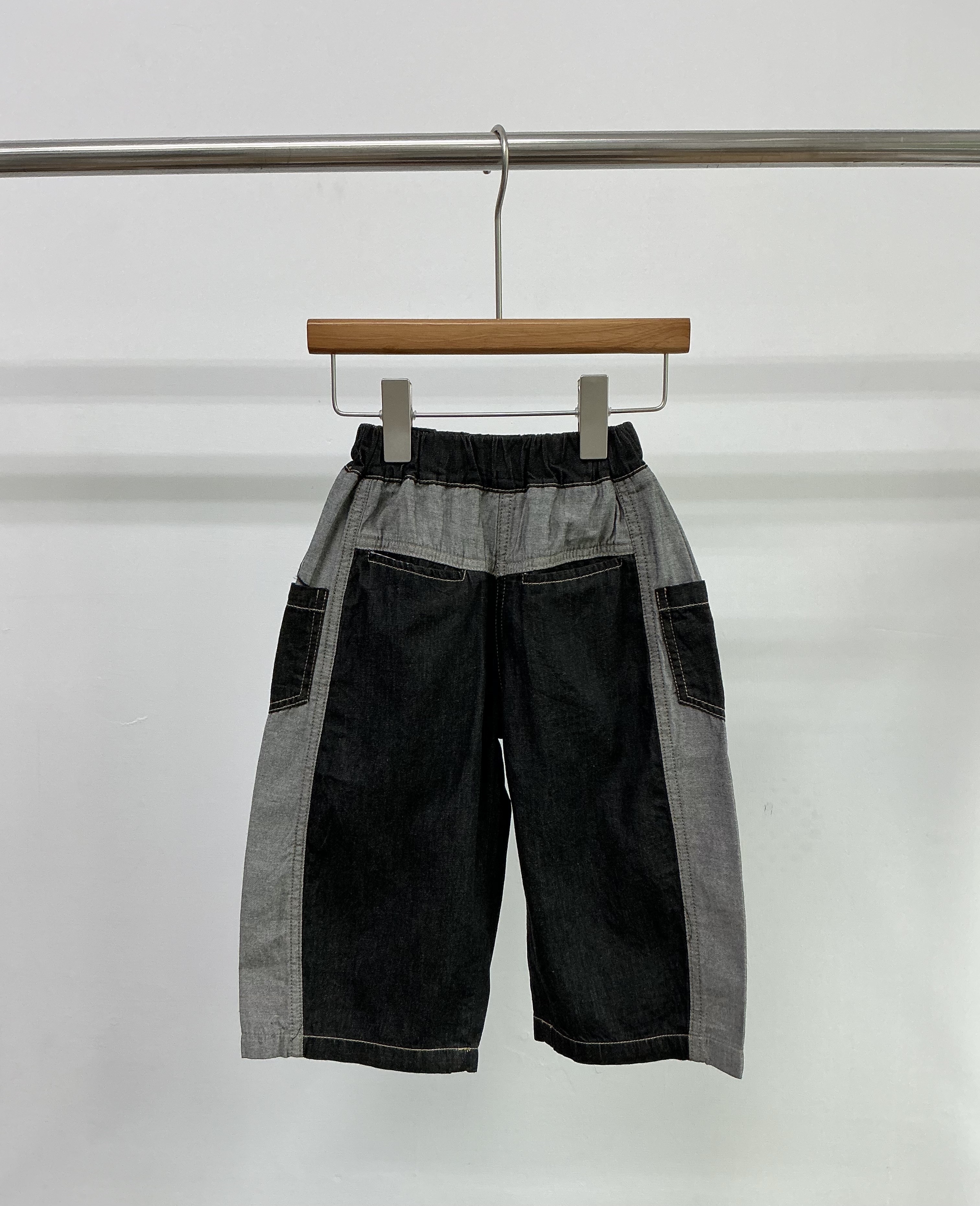 A04963拼色口袋休閒褲