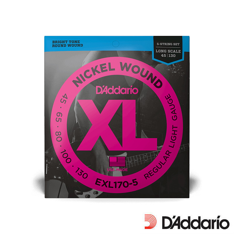 DAddario EXL170-5 45/130 鎳纏繞 五弦 貝斯弦
