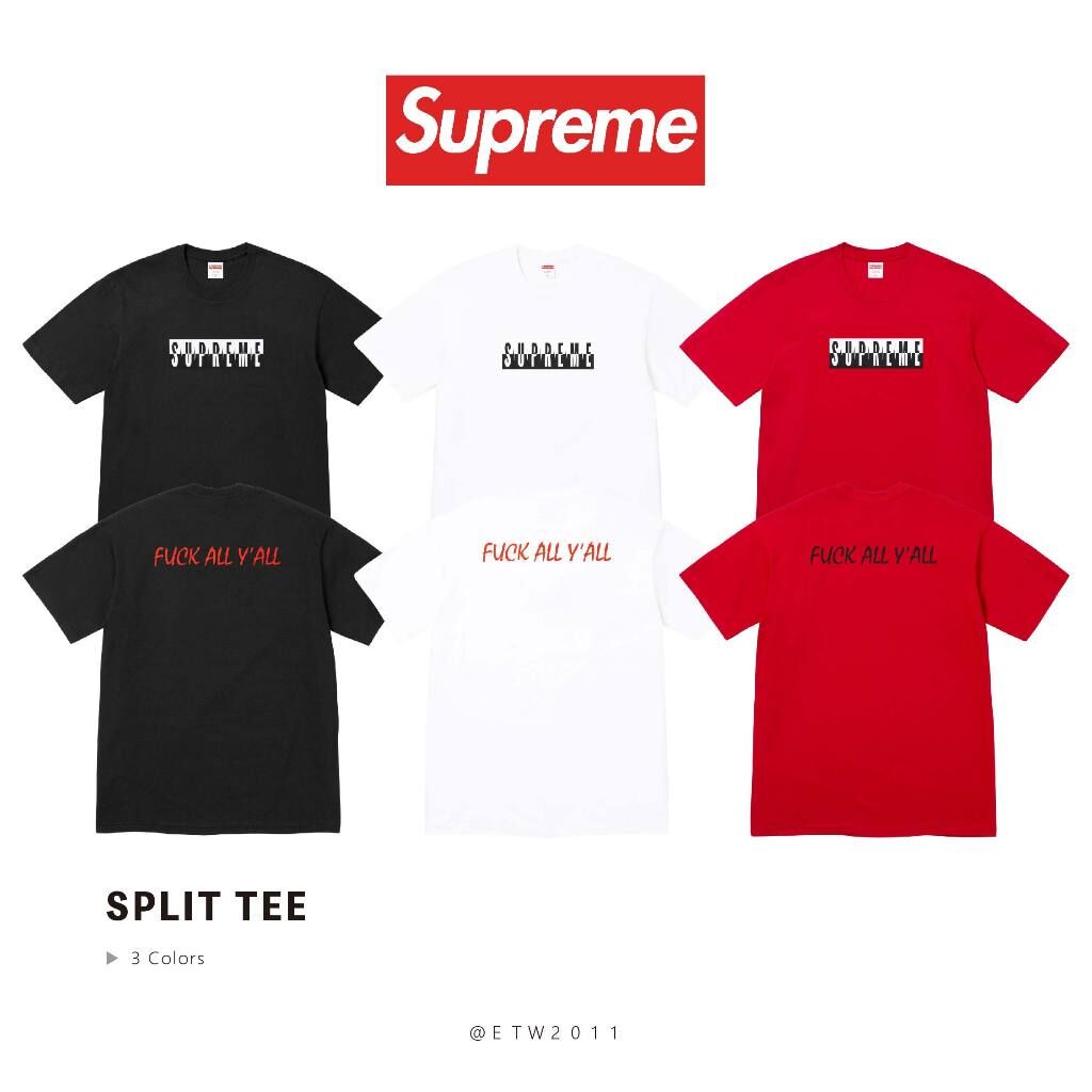 ☆ETW☆【EASY TO WEAR】Supreme 25FW Split Tee 分裂 LOGO 經典 字體 短T