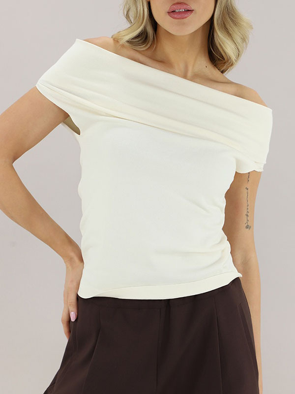 Semicouture 平口短上衣(米白)