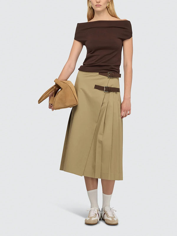 Semicouture 平口短上衣(深咖)