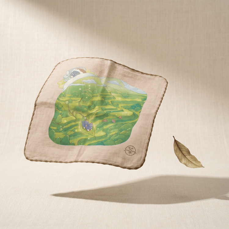茶席方巾｜插畫師原創設計｜100%純棉台灣製