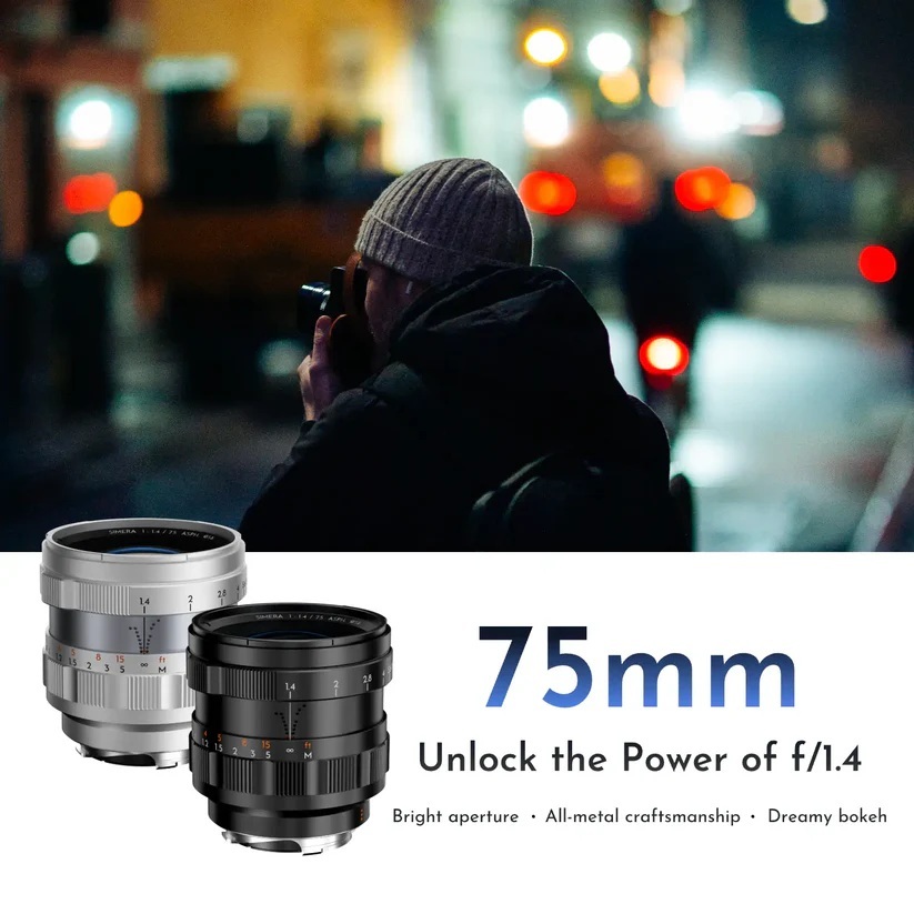 Thypoch Simera 75mm f/1.4 M Mount Full frame Manual Lens