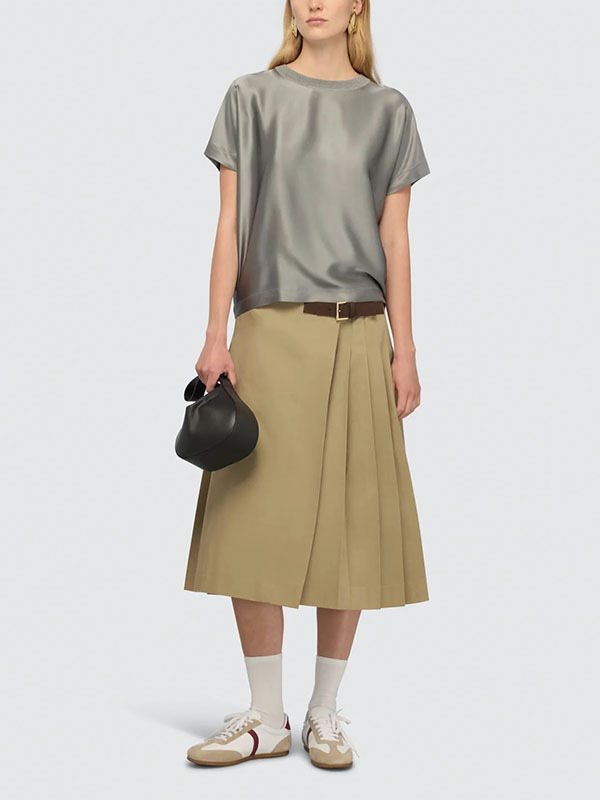 Semicouture 圓領絲上衣(灰)