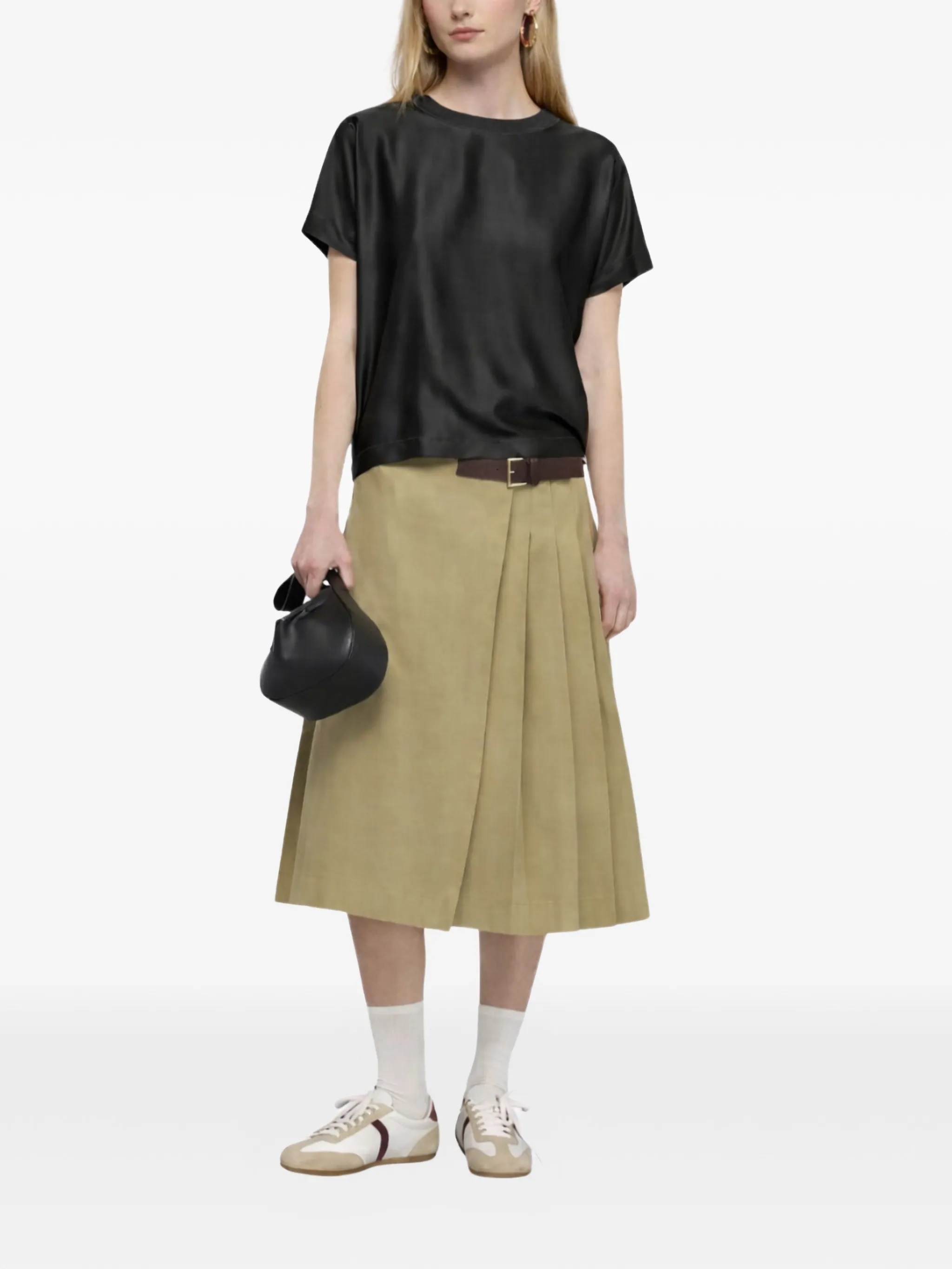 Semicouture 圓領絲上衣(黑)