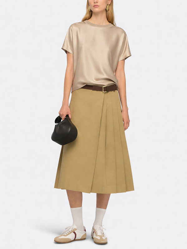 Semicouture 圓領絲上衣(沙色)